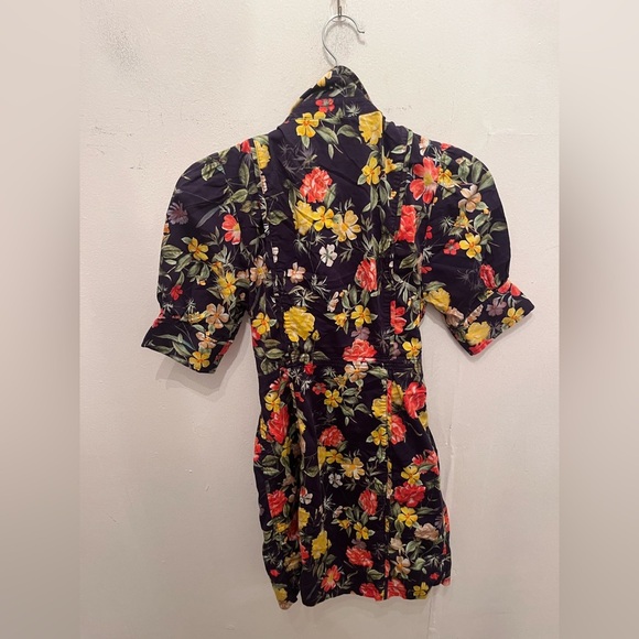 Marissa Webb Collection Multi Floral Printed Puff Sleeve Dress Extra Small - Picture 3 of 3
